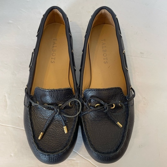 Talbots Dark Blue Leather Loafers Slide-on Shoes Size 5 M - Picture 11 of 11